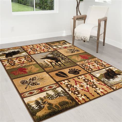 Handcraft Rugs Cabin Rug – Cabin Area Rug – Modern Geometric South-western Design Cabin Area Rug ...