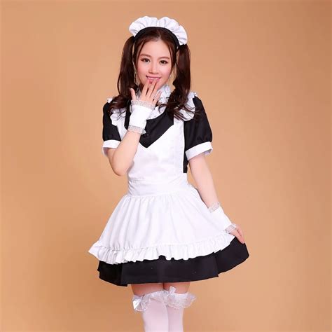 Shanghai Story Halloween Costumes for Women Coffee House Waitress Uniforms Cute Girl dress Anime ...