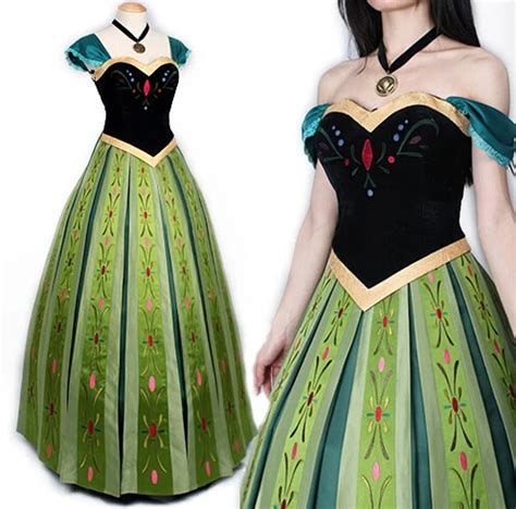 2016 Custom Made Anna Coronation Dress Princess Anna Costumes Outfit Women-in Anime Costumes ...