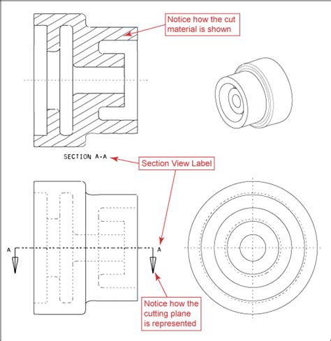 Engineering Drawing Half Section View - Goimages Zone