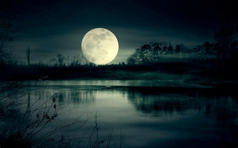 1977x1313 Resolution Full Moon Night Near Lake 1977x1313 Resolution Wallpaper - Wallpapers Den