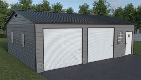 SnowWind-Certified-Metal Garage 30x30 - Carport Central