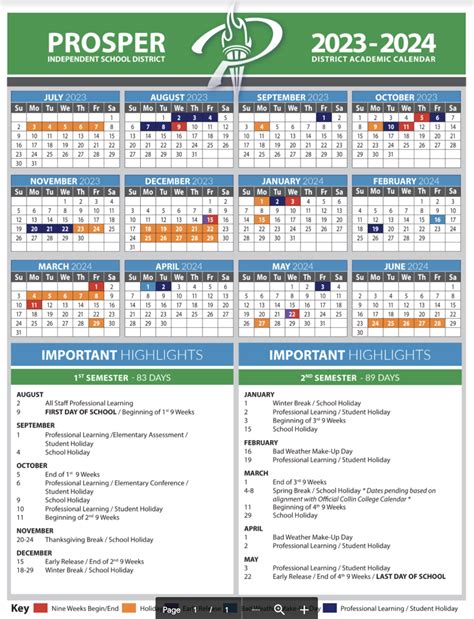 Here are Prosper ISD's school calendars for the 2022-2023 and the 2023-2024 school years ...