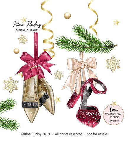 Shoes Clipart Fashion Clipart Christmas Clipart New Year - Etsy