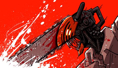 1336x768 Resolution Red Denji Art Chainsaw Man HD Laptop Wallpaper - Wallpapers Den