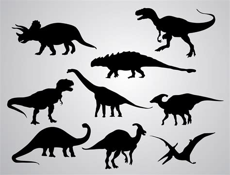 Cute Dinosaur Silhouettes SVG File