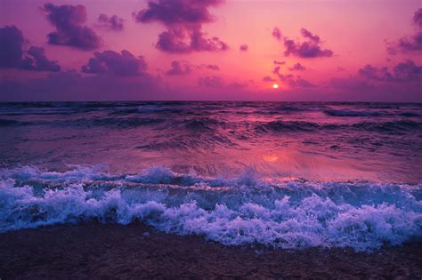 Sunset Waves Red 5k, HD Nature, 4k Wallpapers, Images, Backgrounds, Photos and Pictures