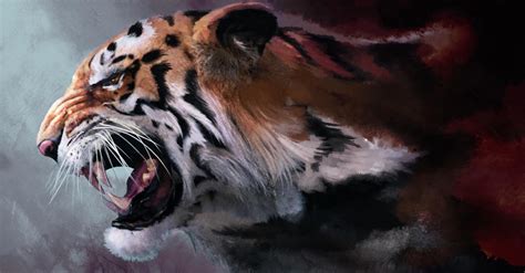 Wild Wallpaper Tiger Attacks Drawings Wallpapers HD / Desktop and Mobile Backgrounds