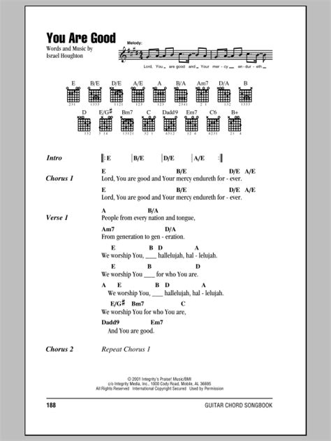 You Are Good by Israel Houghton - Guitar Chords/Lyrics - Guitar Instructor