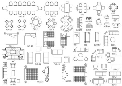 AutoCAD Furniture Blocks - CAD Drawing Layouts