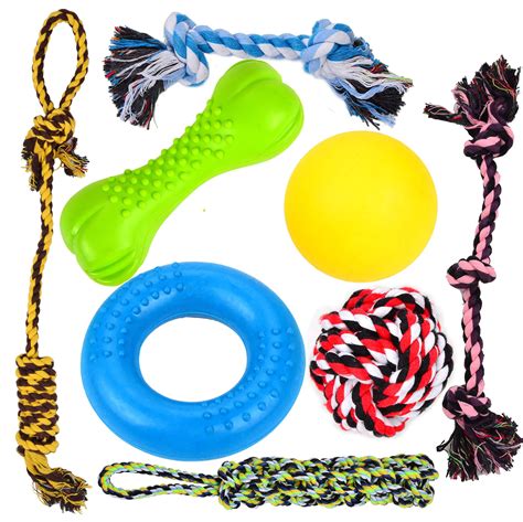 Youngever 8 Durable Dog Chew Toys, Puppy Toys, Dog Rope Toys Value Pack, Puppy Teething Toys for ...