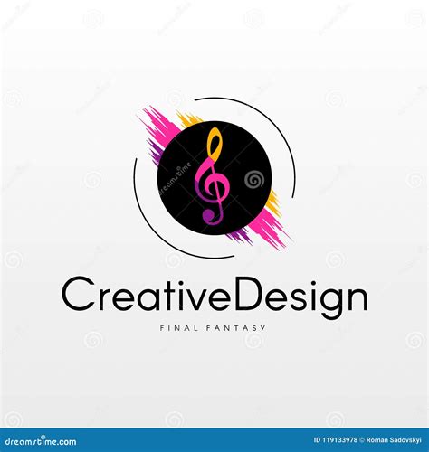 Music Logo Template. stock vector. Illustration of night - 119133978