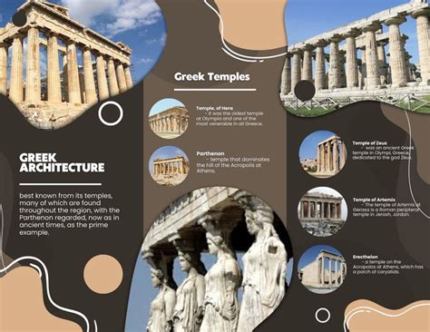 the ancient greek architecture is depicted in this brochure, with information about it