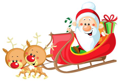 santa claus in sleigh clipart - Clipground