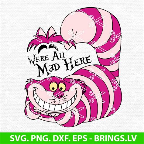 Cheshire Cat SVG - Alice in Wonderland SVG - PNG - Cut Files