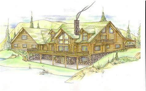 Log-cabin House Plan - 6 Bedrooms, 4 Bath, 3670 Sq Ft Plan 34-124