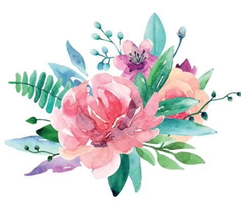 Pink Watercolor Flowers Transparent - ftestickers watercolor flowers transparent pink ...