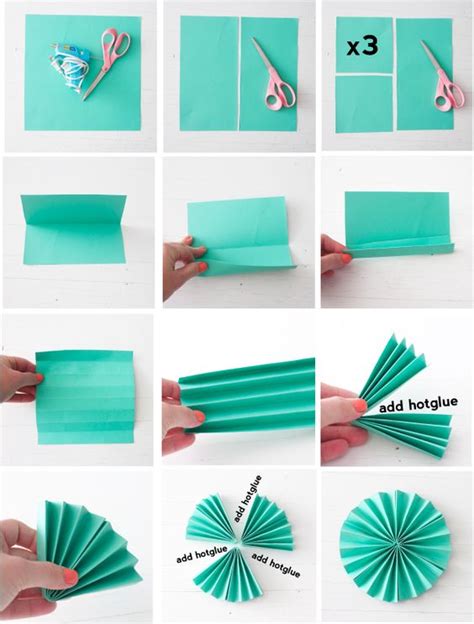 Folding paper fans » Be Crafty *I want a bunch of these in various colors and sizes for the ...