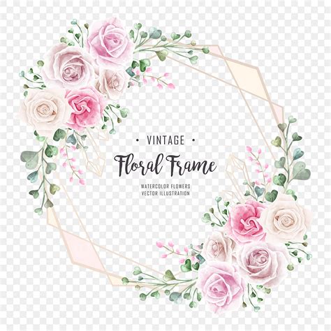 Cadre Floral Fleur Aquarelle Cadre Doré Pour Invitation De Mariage PNG , Contexte, Modèle, Fleur ...