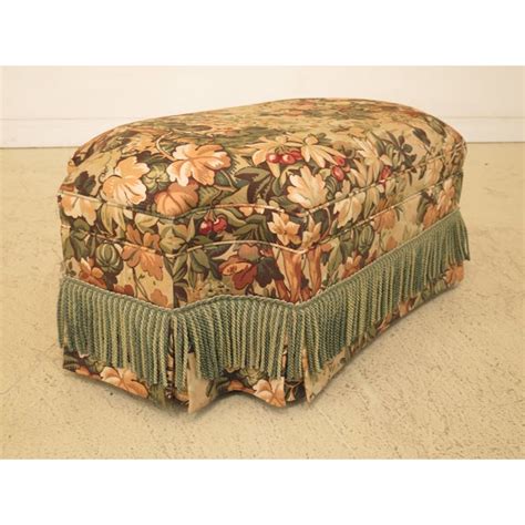 21st Century Floral Upholstered Decorative Ottoman or Stool | Chairish