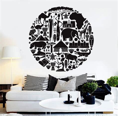 Vinyl Wall Decal African Art Animal Ethnic Style Africa Stickers Uniqu — Wallstickers4you