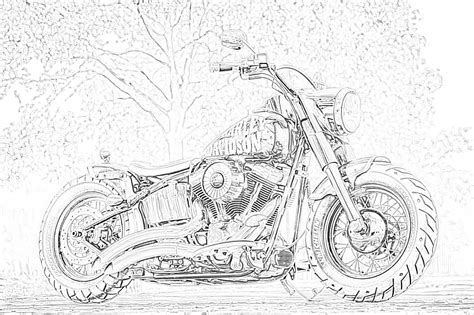 Harley Davidson coloring page - Mimi Panda