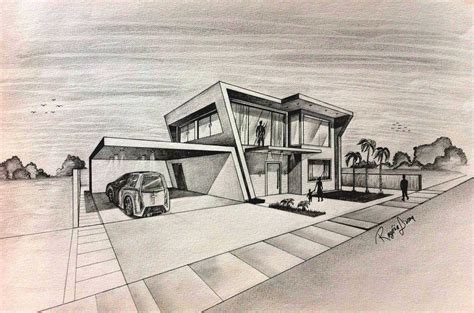 Modern House Sketch at PaintingValley.com | Explore collection of Modern House Sketch