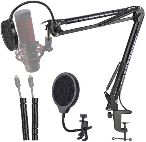 Buy Hyperx Quadcast Mic Stand with Pop Filter - Scissor Mic Boom Arm and 3 Layers Windscreen ...