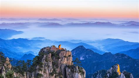 asia, sky, mt. huangshan, 4K, landscape, huangshan, china, mountain, landmark, mount scenery ...