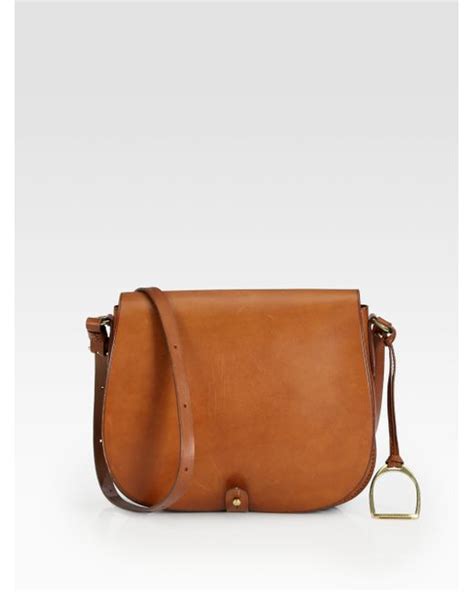 Ralph Lauren Collection Rl Medium Saddle Shoulder Bag in Brown | Lyst