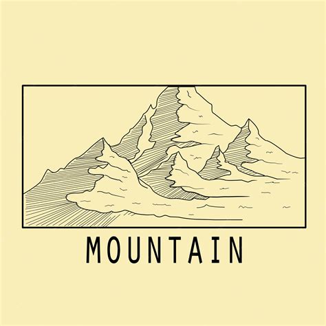 Premium Vector | Mountain line art