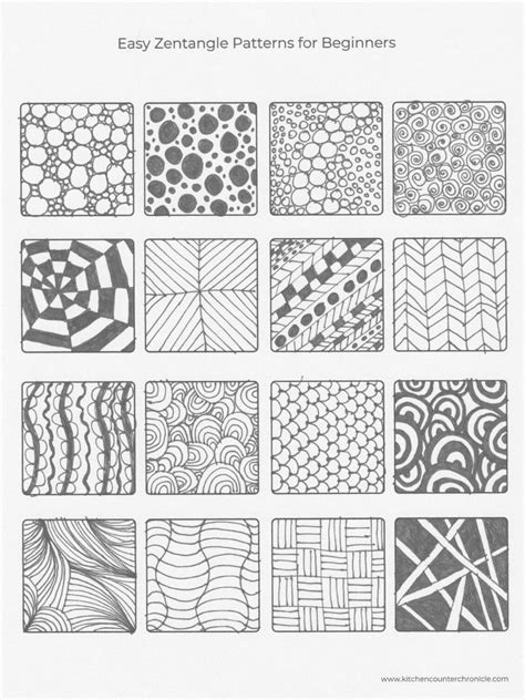 Easy Zentangle Patterns for Beginners and Kids