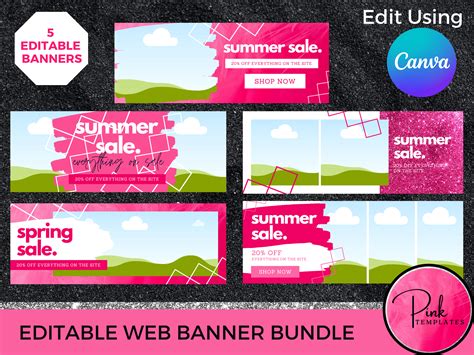 Website Banner Templates DIY - Canva Graphic by PinkTemplates · Creative Fabrica