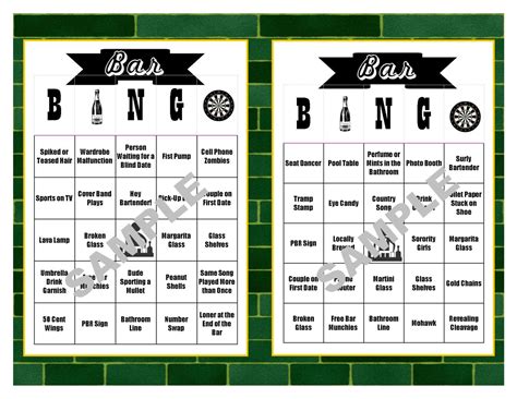 30 Bar BINGO Cards Pub Crawl BINGO Bar Crawl BINGO