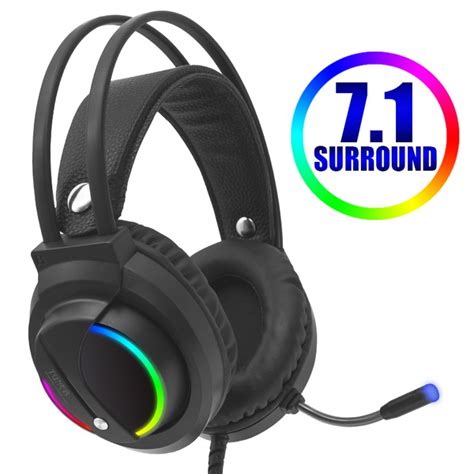 Gaming Headset Gamer 7.1 Surround Sound USB 3.5mm Wired RGB Light Game Headphones with ...