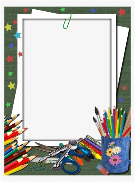 Download School Supplies Border Png | PNG & GIF BASE | School scrapbook, Free school borders ...