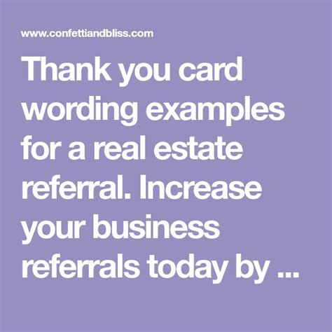 Real Estate Referral Thank You Card Wording | Thank you card wording, Thank you note wording ...