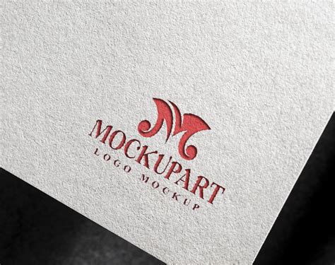 Free embossed paper logo mockup PSD Mockuphut Exclusive