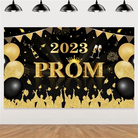 Graduation 2023 Prom Banner, Graduation Backdrop, Graduation Party Decorations 2023, Black Black ...