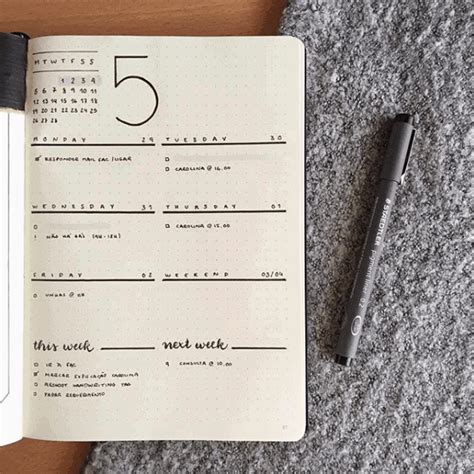 13 Minimalist Bullet Journal Weekly Spread And Layout Ideas - Angela Giles