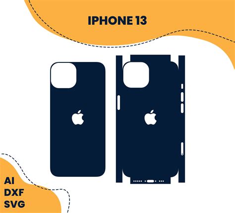 Apple iPhone 13 Cutting Template for Skin and Sticker Cutting Template Aİ SVG DFX Vector Cut ...