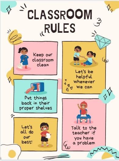 Classroom Rules Poster Preschool Style - Etsy