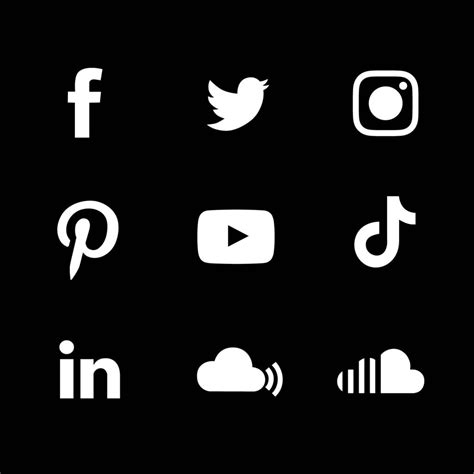 Vector White Social Media Icons - Socialmediaicons