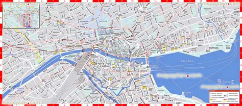 Zurich top tourist attractions map - Zurich, Switzerland city center free printable interactive ...