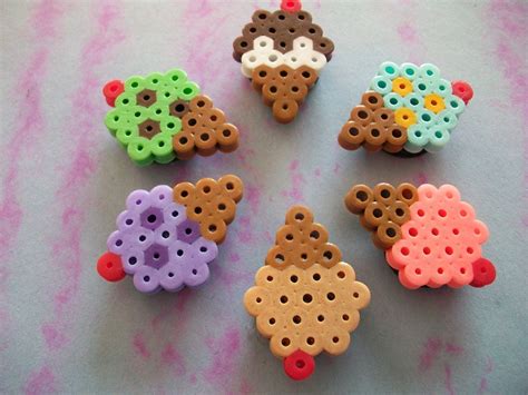 Items similar to Adorable Ice Cream Magnets on Etsy | Perler beads, Perler beads designs, Perler ...