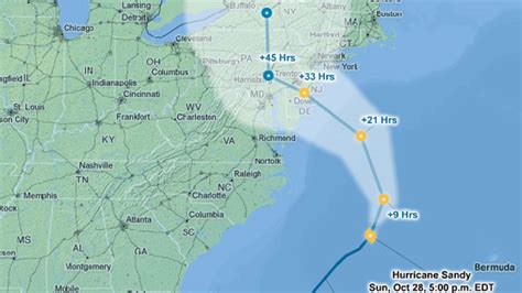 Hurricane Tracker: Hurricane Sandy 2012 With Current Position and Path From NOAA National ...