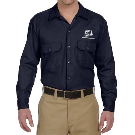 Dickies Men's Long-Sleeve Work Shirts with Logo