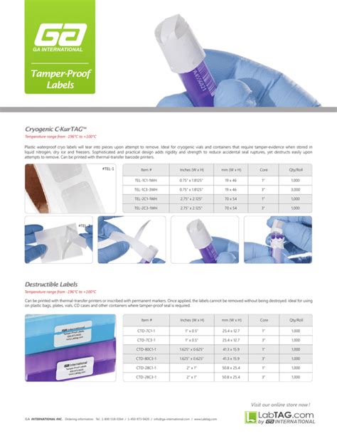 Tamper-Proof Labels