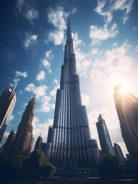 Premium AI Image | Magestic view of Burj Khalifa Skyline in Dubai