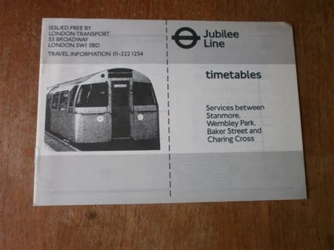 LONDON TRANSPORT UNDERGROUND-JUBILEE Line Timetable Booklet £1.99 - PicClick UK